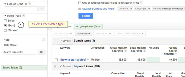 How to use Google's keyword tool
