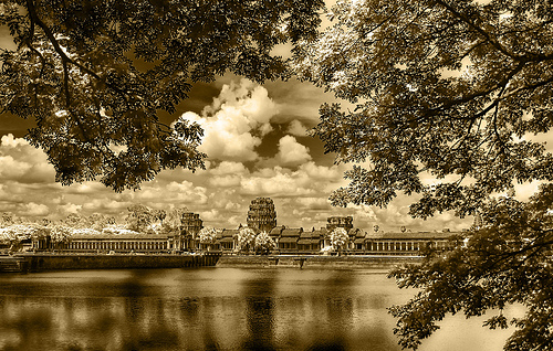 The ruins of Angkor from across the moat